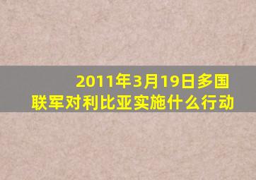 2011年3月19日多国联军对利比亚实施什么行动