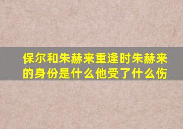 保尔和朱赫来重逢时朱赫来的身份是什么他受了什么伤