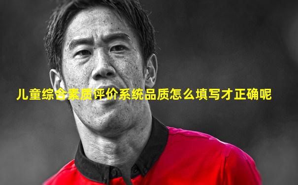 儿童综合素质评价系统品质怎么填写才正确呢