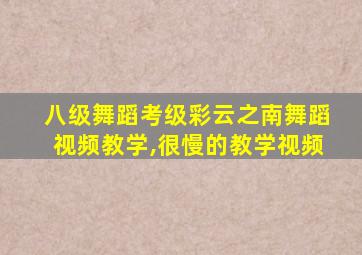 八级舞蹈考级彩云之南舞蹈视频教学,很慢的教学视频
