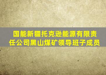 国能新疆托克逊能源有限责任公司黑山煤矿领导班子成员