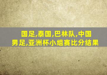 国足,泰国,巴林队,中国男足,亚洲杯小组赛比分结果