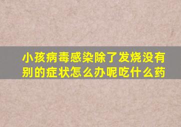 小孩病毒感染除了发烧没有别的症状怎么办呢吃什么药