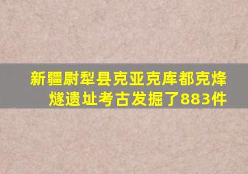 新疆尉犁县克亚克库都克烽燧遗址考古发掘了883件