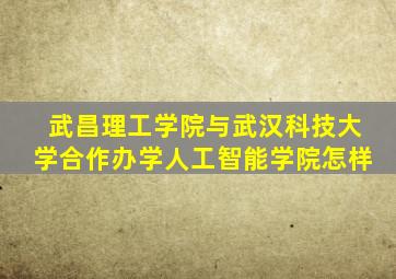 武昌理工学院与武汉科技大学合作办学人工智能学院怎样
