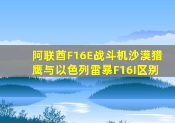 阿联酋F16E战斗机沙漠猎鹰与以色列雷暴F16I区别
